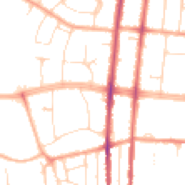 Daytime road noise heatmap for SS0 0BB