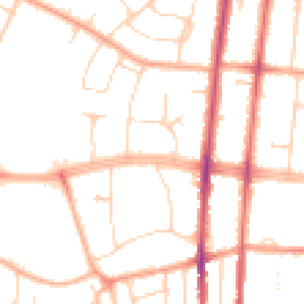 Daytime road noise heatmap for SS0 0BE