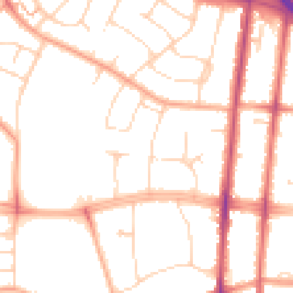 Daytime road noise heatmap for SS0 0BG