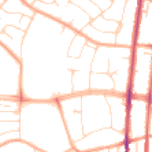 Daytime road noise heatmap for SS0 0BJ