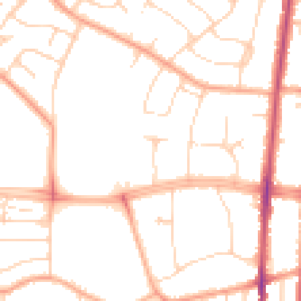 Daytime road noise heatmap for SS0 0BL