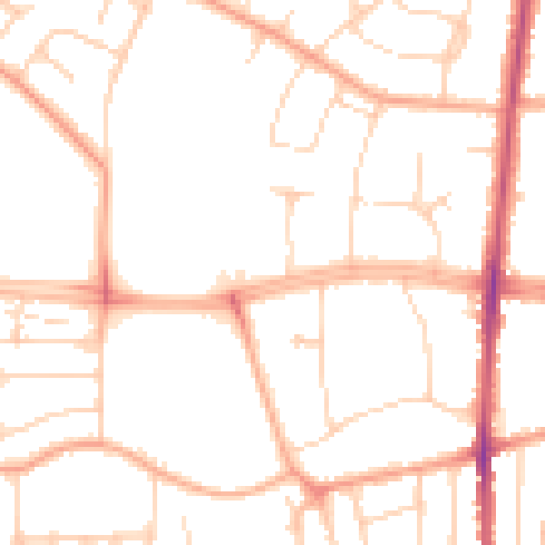 Daytime road noise heatmap for SS0 0BN