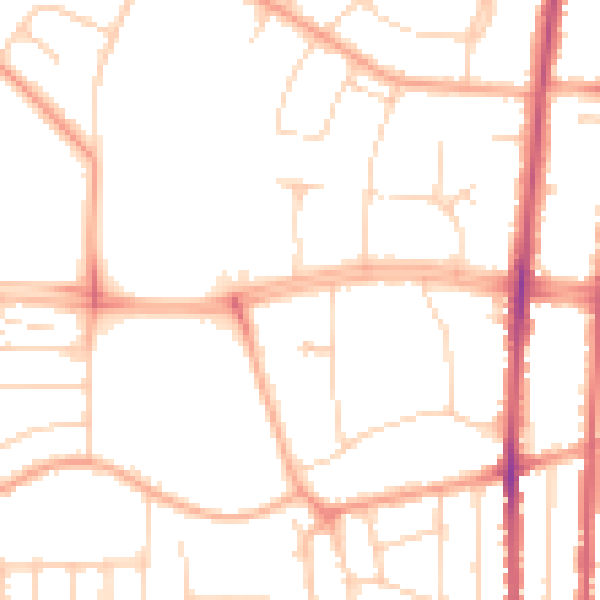 Daytime road noise heatmap for SS0 0BT