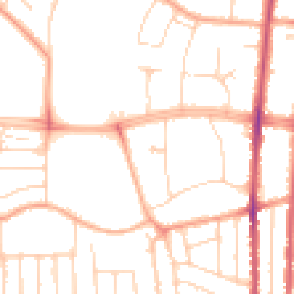 Daytime road noise heatmap for SS0 0BX