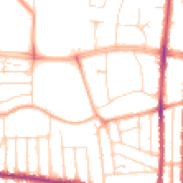 Daytime road noise heatmap for SS0 0BY