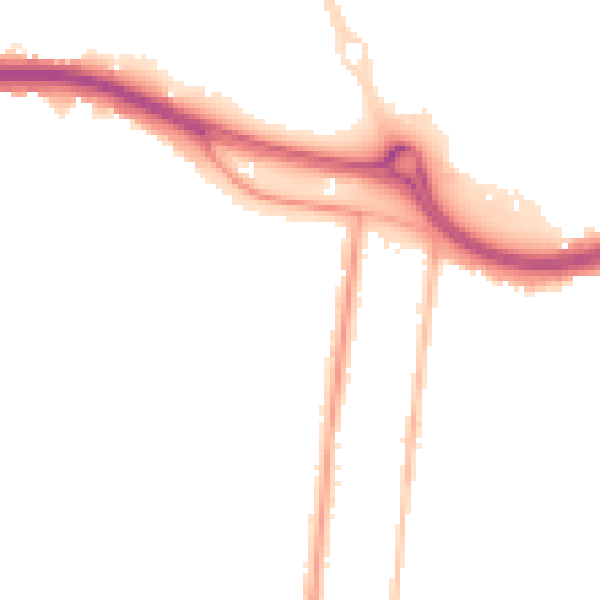 Night-time road noise heatmap for SS0 0DL
