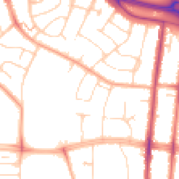 Daytime road noise heatmap for SS0 0DR