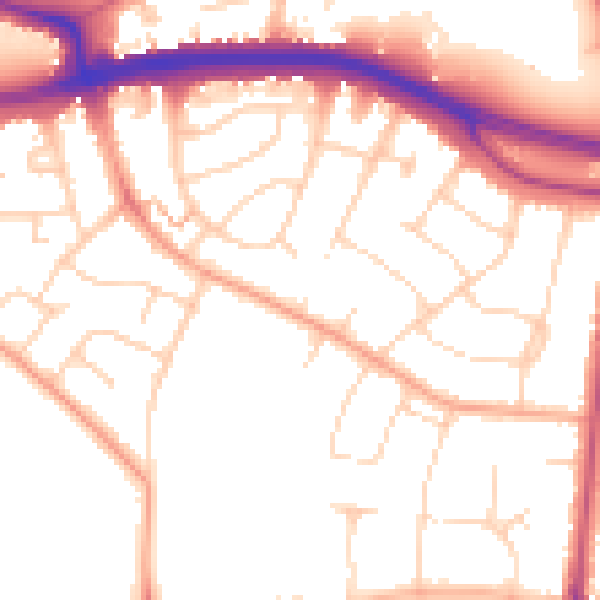 Daytime road noise heatmap for SS0 0DX