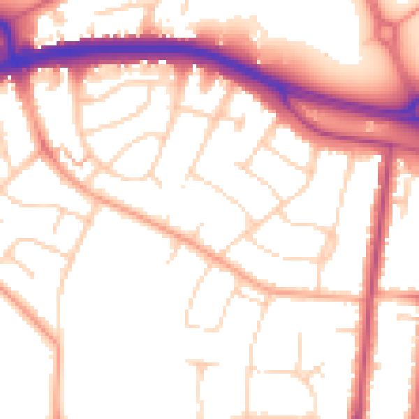 Daytime road noise heatmap for SS0 0DY