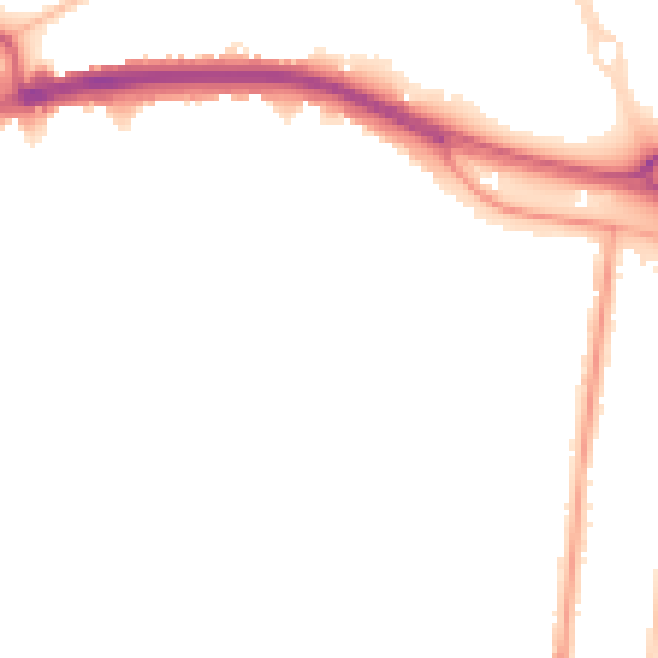 Night-time road noise heatmap for SS0 0DY