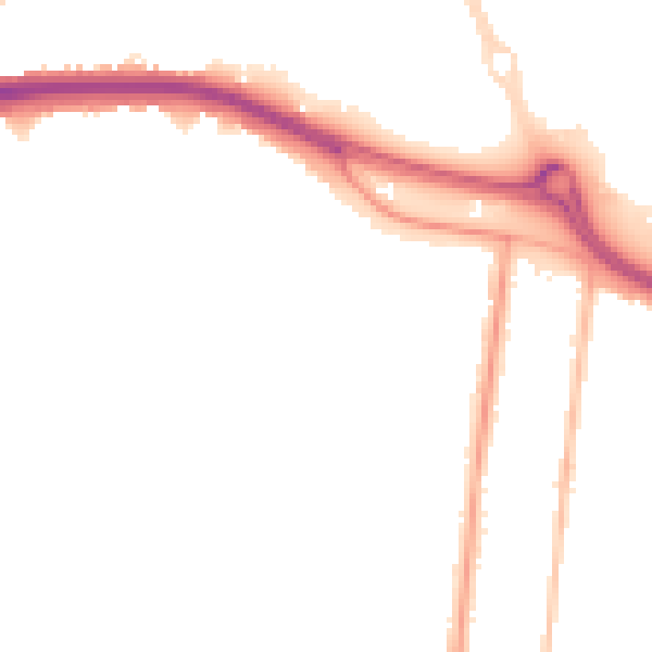 Night-time road noise heatmap for SS0 0DZ