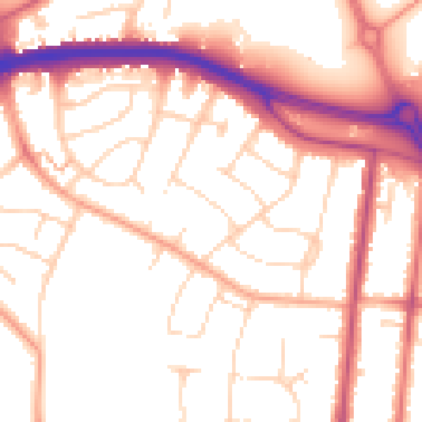 Daytime road noise heatmap for SS0 0EA