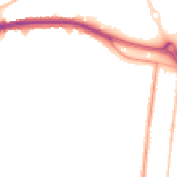 Night-time road noise heatmap for SS0 0EA