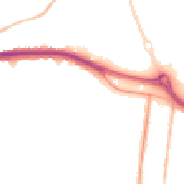 Night-time road noise heatmap for SS0 0ED