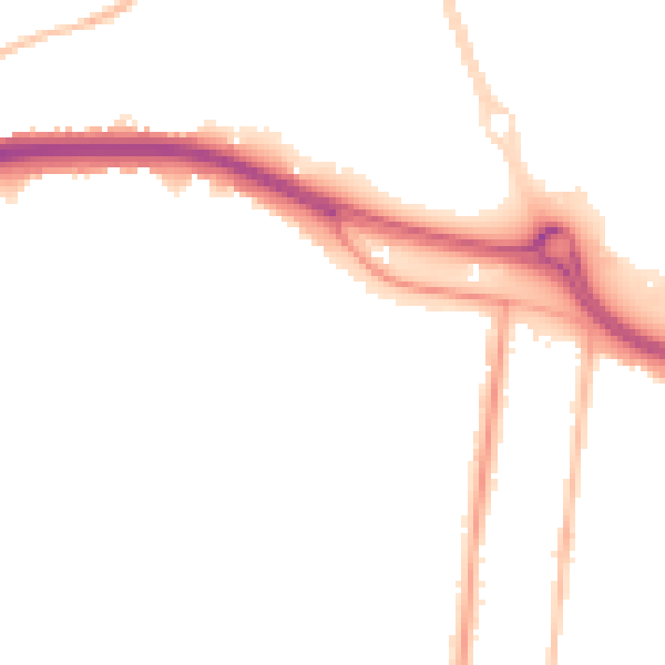 Night-time road noise heatmap for SS0 0EE
