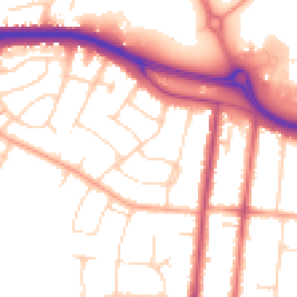 Daytime road noise heatmap for SS0 0EF