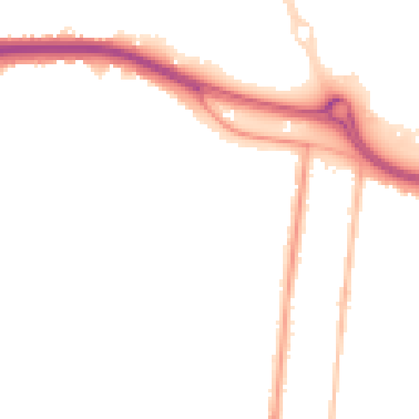 Night-time road noise heatmap for SS0 0EF