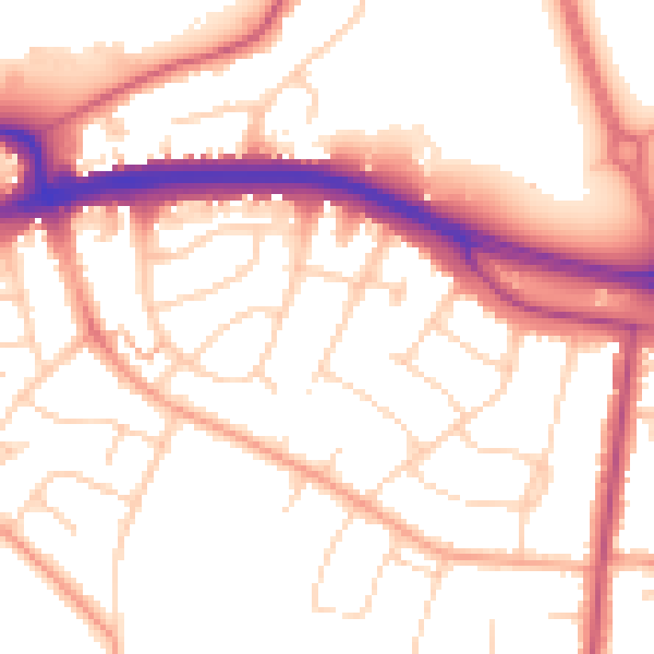 Daytime road noise heatmap for SS0 0HP