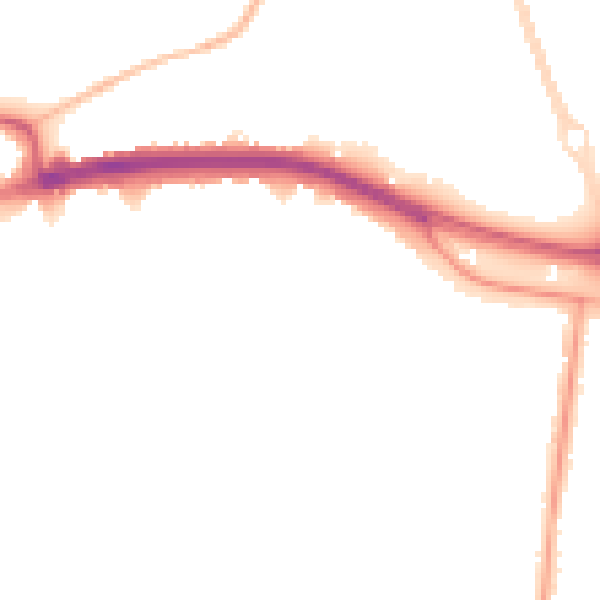 Night-time road noise heatmap for SS0 0HP