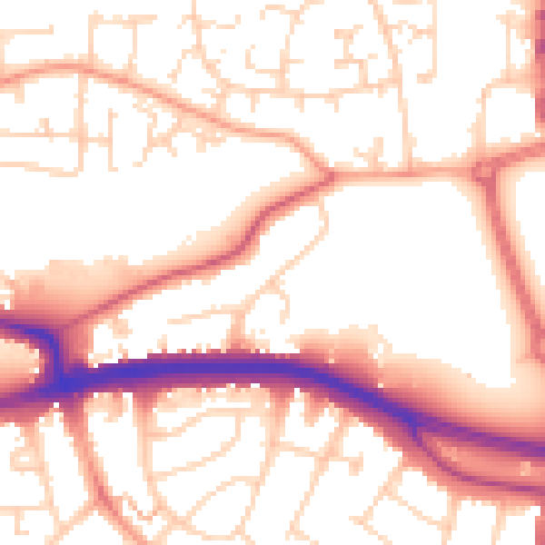 Daytime road noise heatmap for SS0 0JD