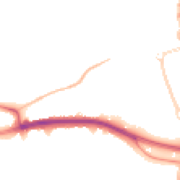 Night-time road noise heatmap for SS0 0JD