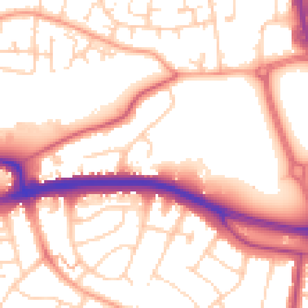 Daytime road noise heatmap for SS0 0JG