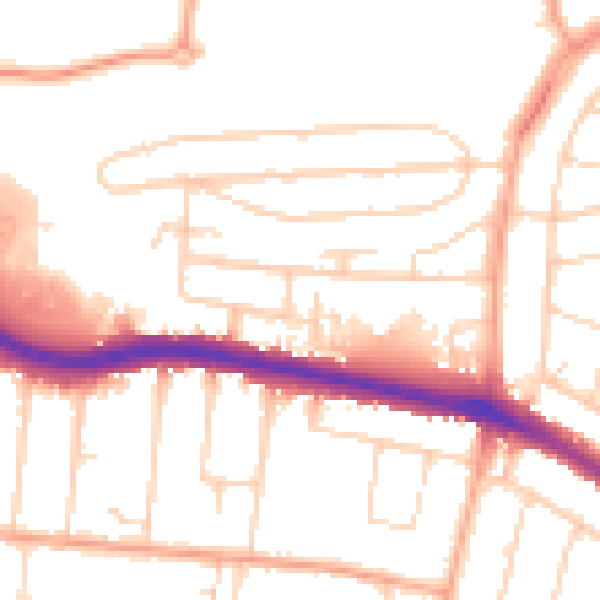 Daytime road noise heatmap for SS0 0JZ