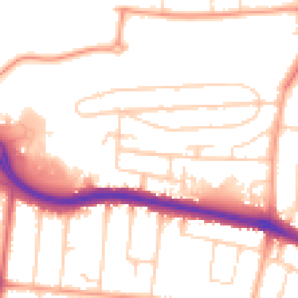 Daytime road noise heatmap for SS0 0LE