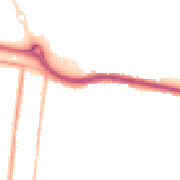 Night-time road noise heatmap for SS0 0LJ