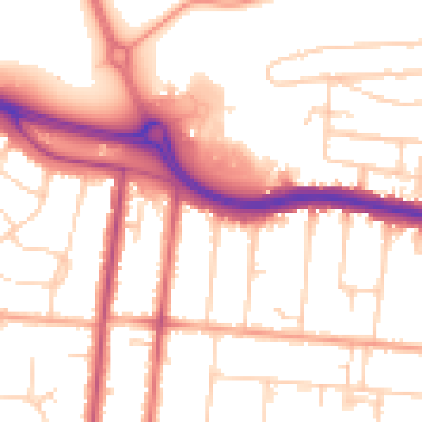 Daytime road noise heatmap for SS0 0NB