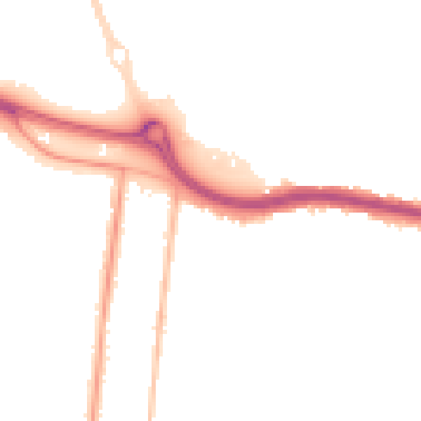 Night-time road noise heatmap for SS0 0NB