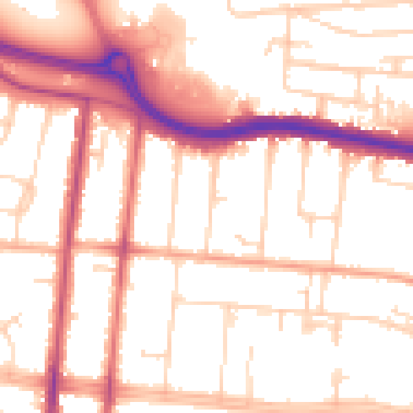 Daytime road noise heatmap for SS0 0NQ