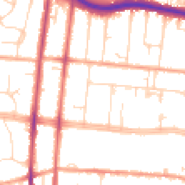 Daytime road noise heatmap for SS0 0QF