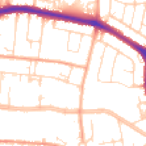 Daytime road noise heatmap for SS0 0QP