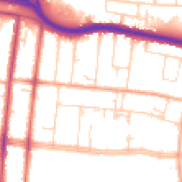Daytime road noise heatmap for SS0 0QQ