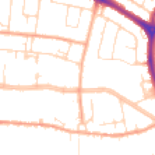 Daytime road noise heatmap for SS0 0RP