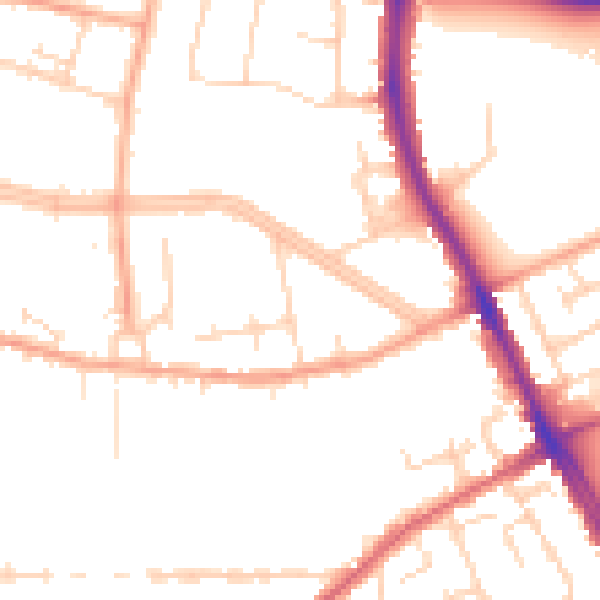Daytime road noise heatmap for SS0 0SN
