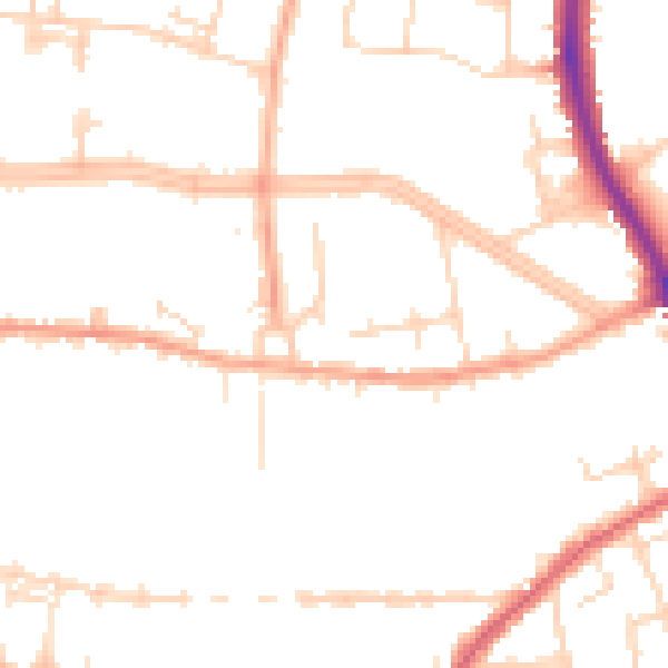 Daytime road noise heatmap for SS0 0TF