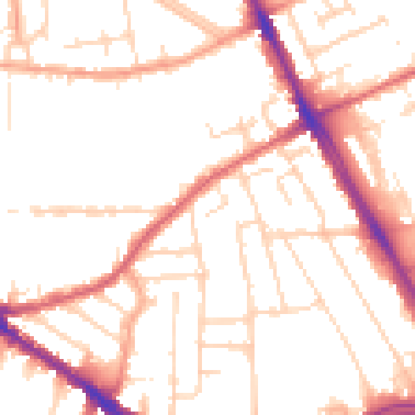 Daytime road noise heatmap for SS0 7AE