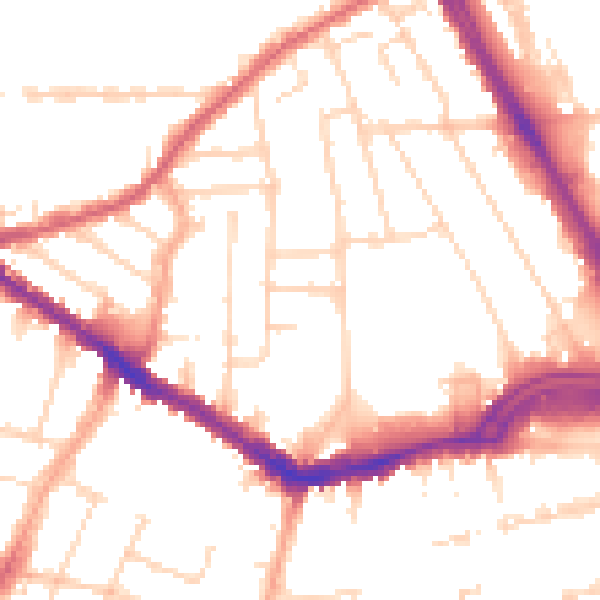 Daytime road noise heatmap for SS0 7AJ