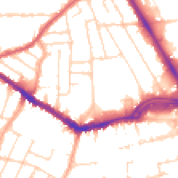 Daytime road noise heatmap for SS0 7BH