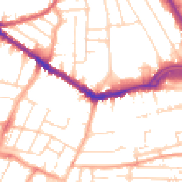 Daytime road noise heatmap for SS0 7BP