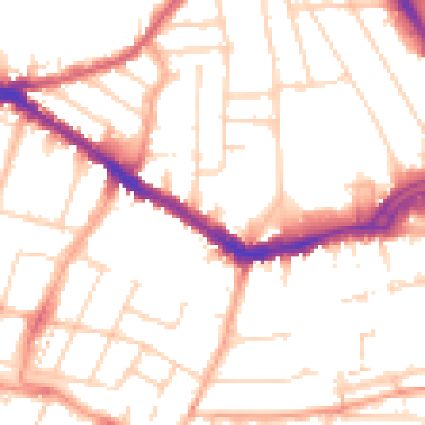 Daytime road noise heatmap for SS0 7DG