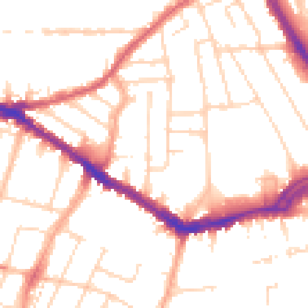 Daytime road noise heatmap for SS0 7DL