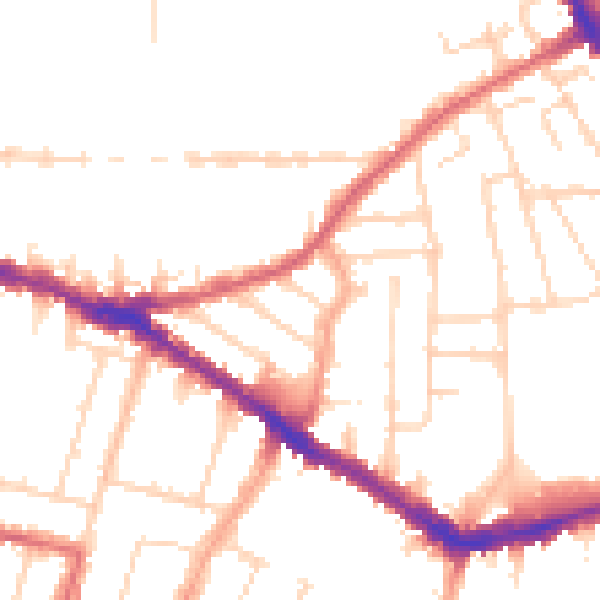 Daytime road noise heatmap for SS0 7DU