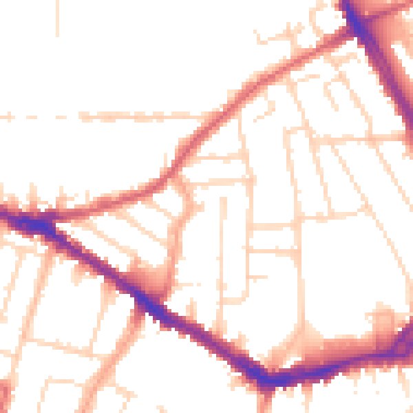 Daytime road noise heatmap for SS0 7EA