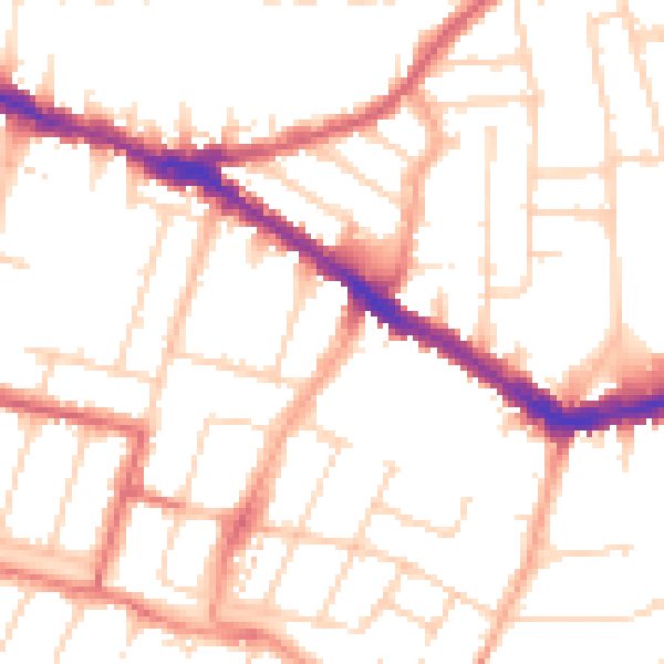 Daytime road noise heatmap for SS0 7EL