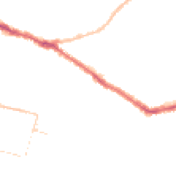 Night-time road noise heatmap for SS0 7EL
