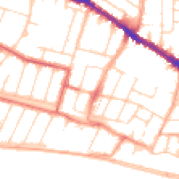 Daytime road noise heatmap for SS0 7HE