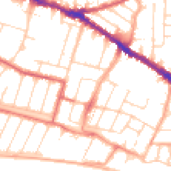 Daytime road noise heatmap for SS0 7HG